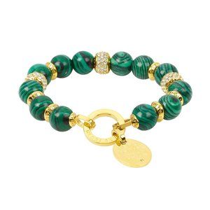NWT Henri Bendel Influencer Semi Precious Bead Gemstone Bracelet Green